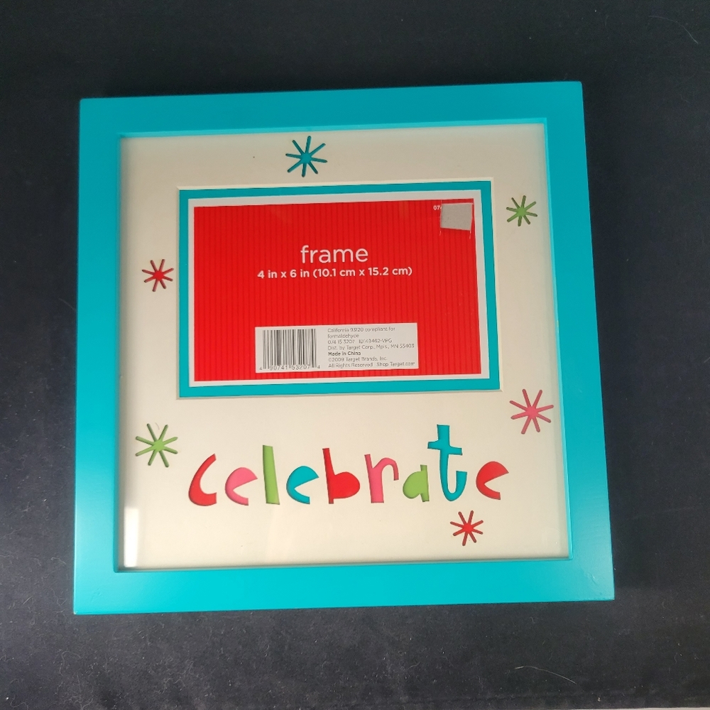 Target Brand 4x6 picture frame holiday celebrate. VG CONDITION.